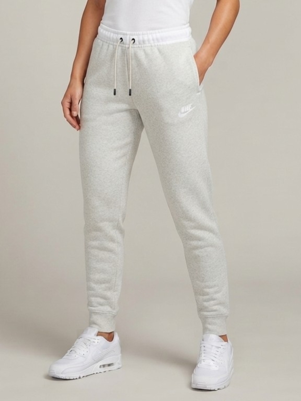 Nike Womens Light Gray Jogger Sweatpants Size Med